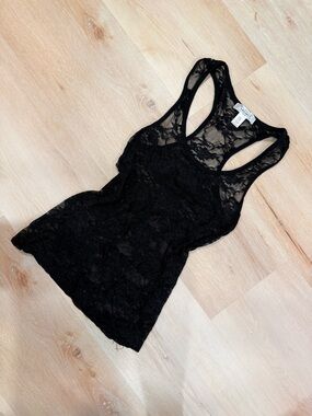 Black Lace Racerback Tank Top
